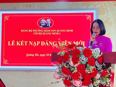Trường mầm non Quảng Minh tổ chức lễ kết nạp Đảng viên mới